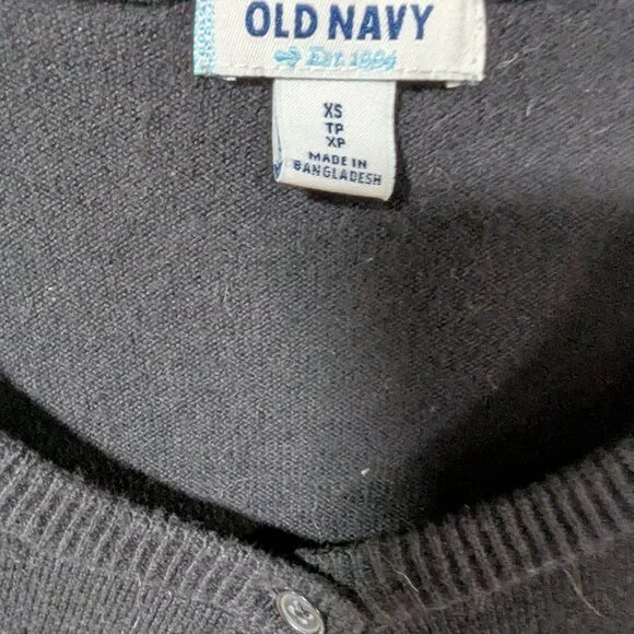 Old Navy Black Button Up Long Sleeve Cardigan Sz XS - Picture 5 of 6